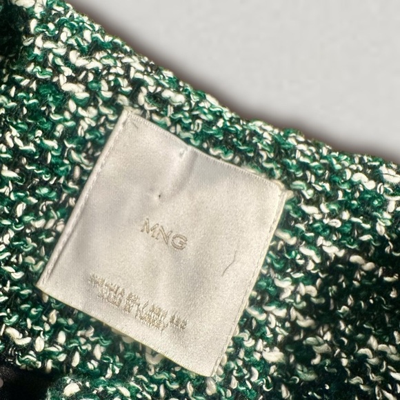 NWOT Mango Tweed Jacket with Buttons in Green & Black Women’s Plus Size 2XL - Picture 3 of 16